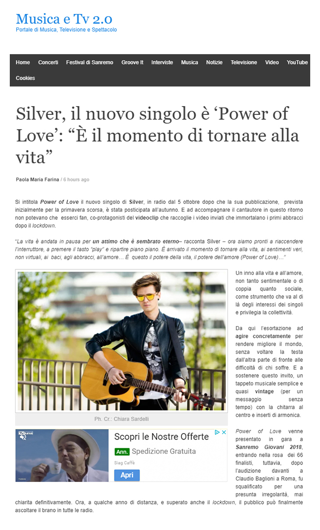 Silver su Musica e TV 2.0 (05-10-2020)